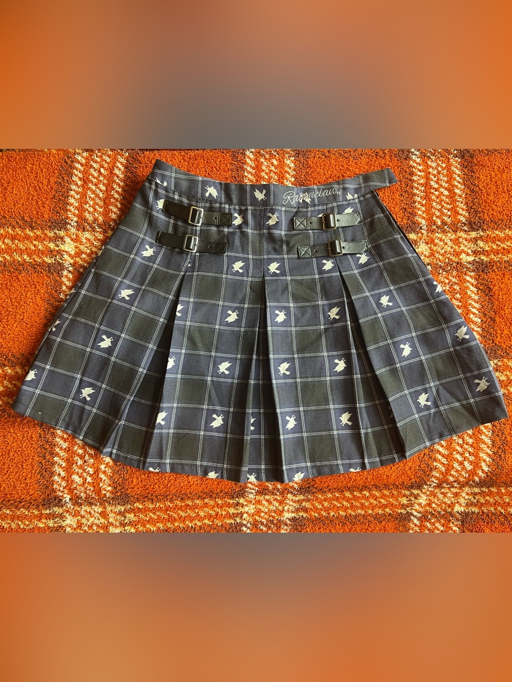 Harry Potter Ravenclaw Pleated Mini Skirt with Buckle Accents
